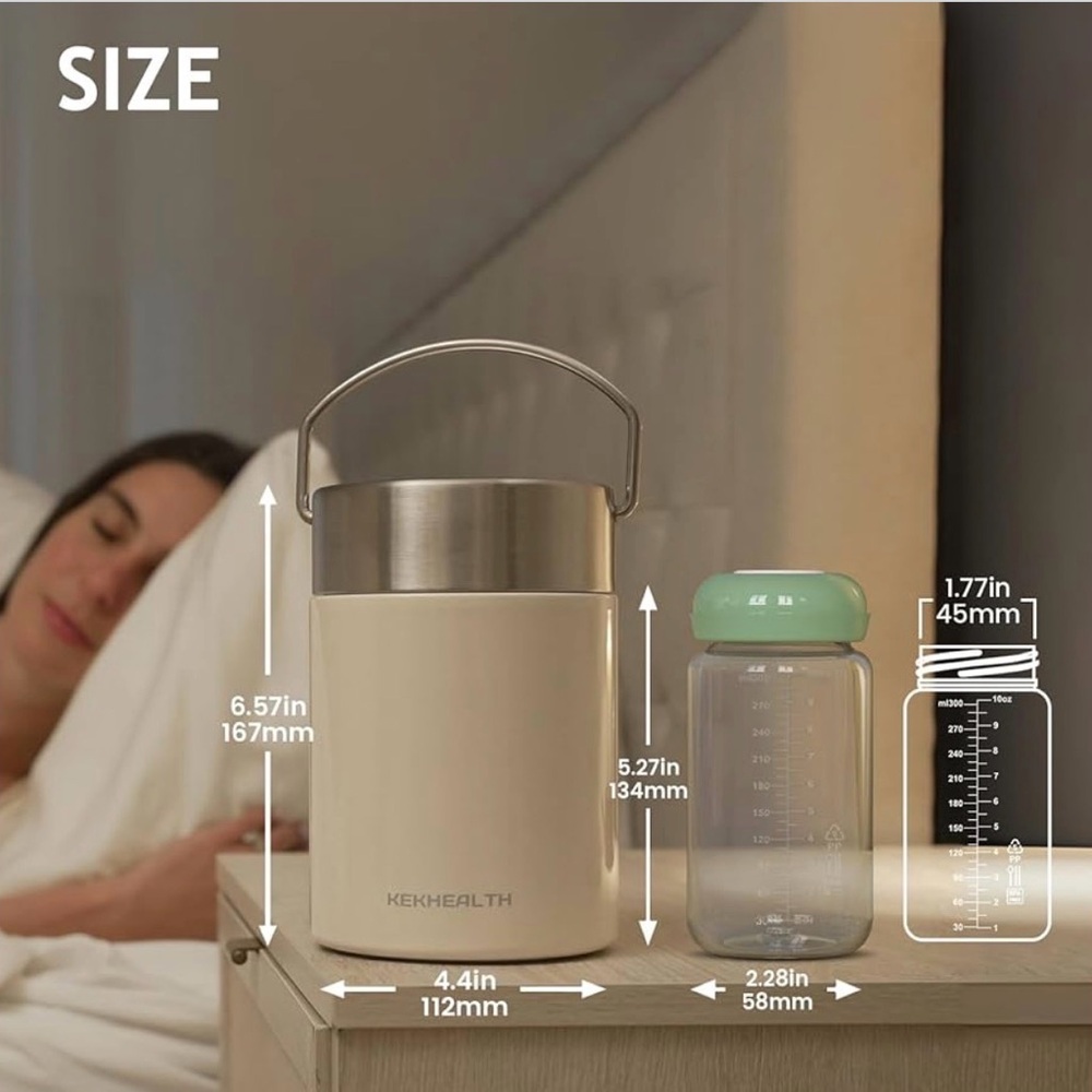 11oz Half-Day Cold-Chain Breastmilk Cooler, Double-Wall Vacuum Stainless Steel - Picture 5 of 9